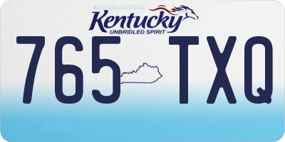 KY license plate 765TXQ