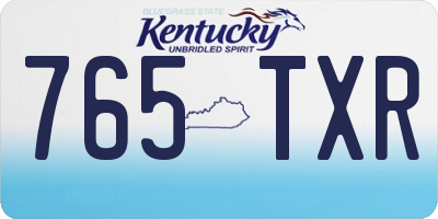 KY license plate 765TXR
