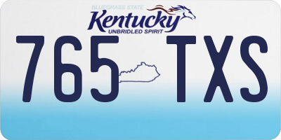 KY license plate 765TXS