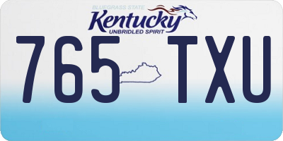 KY license plate 765TXU