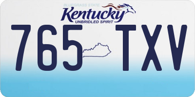 KY license plate 765TXV