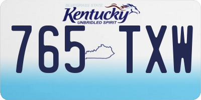KY license plate 765TXW