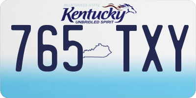 KY license plate 765TXY