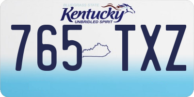 KY license plate 765TXZ