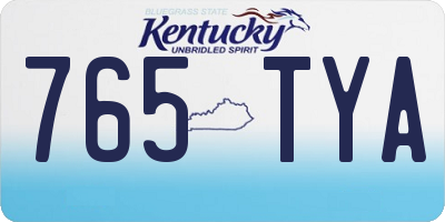 KY license plate 765TYA