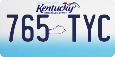 KY license plate 765TYC