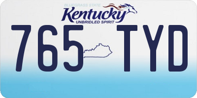 KY license plate 765TYD