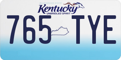KY license plate 765TYE