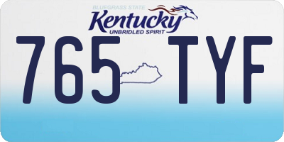 KY license plate 765TYF