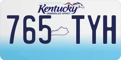 KY license plate 765TYH