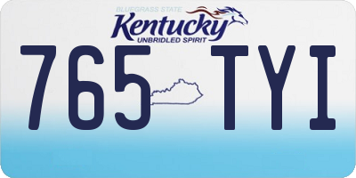 KY license plate 765TYI