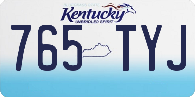 KY license plate 765TYJ