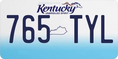 KY license plate 765TYL