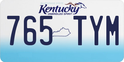 KY license plate 765TYM