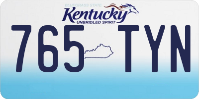 KY license plate 765TYN