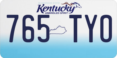 KY license plate 765TYO