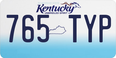 KY license plate 765TYP