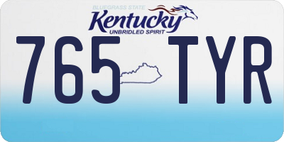 KY license plate 765TYR
