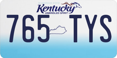 KY license plate 765TYS