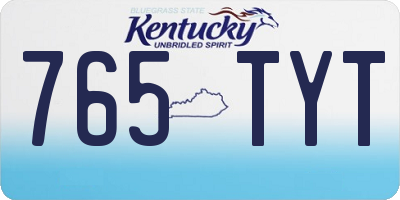KY license plate 765TYT