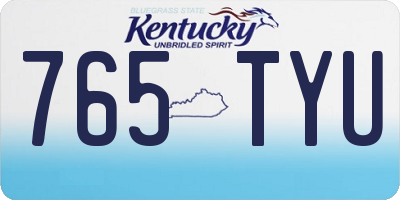 KY license plate 765TYU