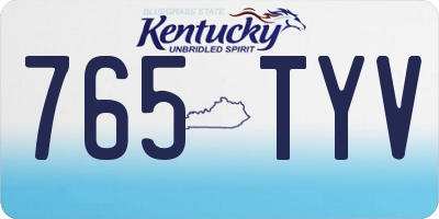 KY license plate 765TYV