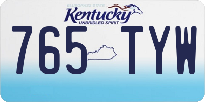 KY license plate 765TYW