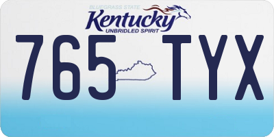 KY license plate 765TYX