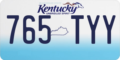 KY license plate 765TYY