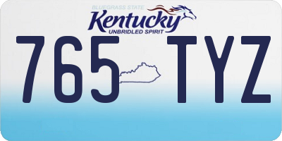KY license plate 765TYZ