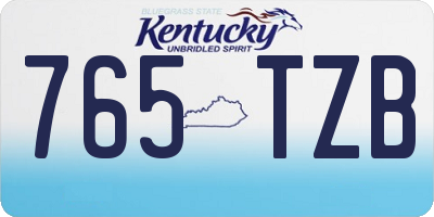 KY license plate 765TZB