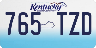 KY license plate 765TZD