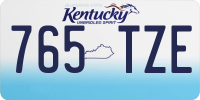 KY license plate 765TZE