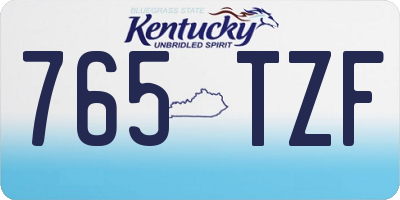 KY license plate 765TZF