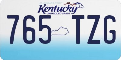 KY license plate 765TZG