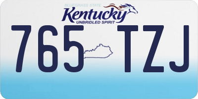 KY license plate 765TZJ