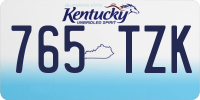 KY license plate 765TZK