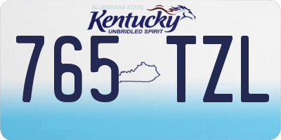 KY license plate 765TZL