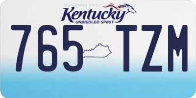 KY license plate 765TZM