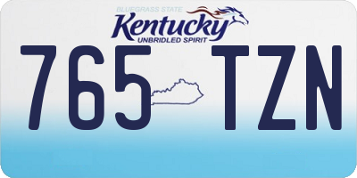 KY license plate 765TZN