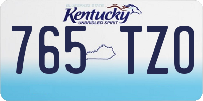 KY license plate 765TZO