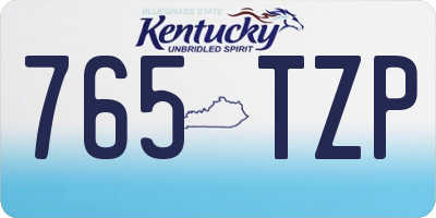KY license plate 765TZP