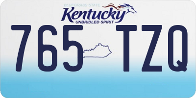 KY license plate 765TZQ