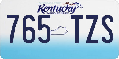 KY license plate 765TZS