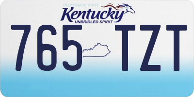KY license plate 765TZT