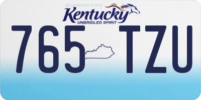 KY license plate 765TZU