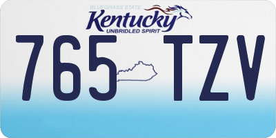 KY license plate 765TZV