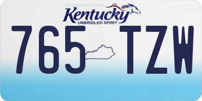 KY license plate 765TZW