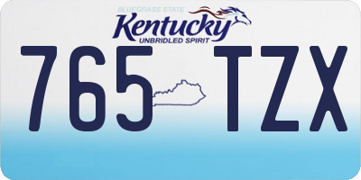KY license plate 765TZX