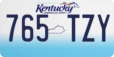 KY license plate 765TZY